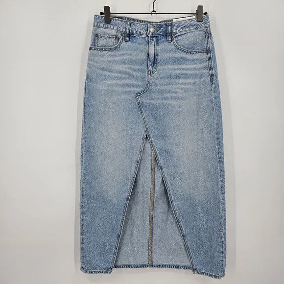 American Eagle Low-Rise Denim Maxi Skirt NWT | Size 2 - Picture 2 of 6